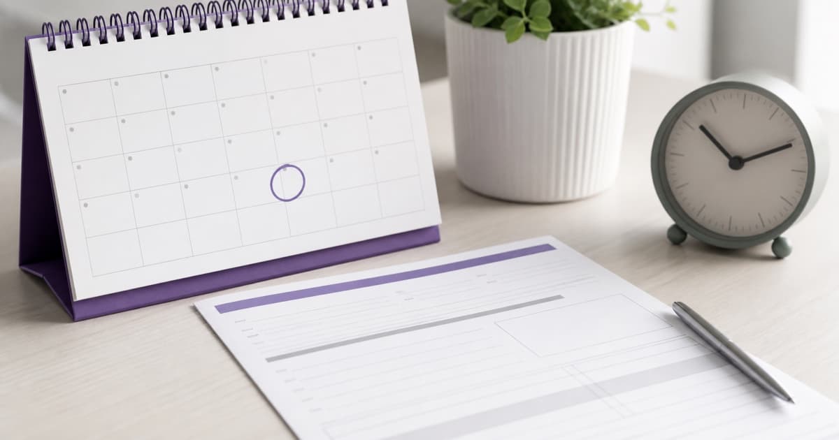 Calendário, relógio e receita médica representando o prazo de validade
