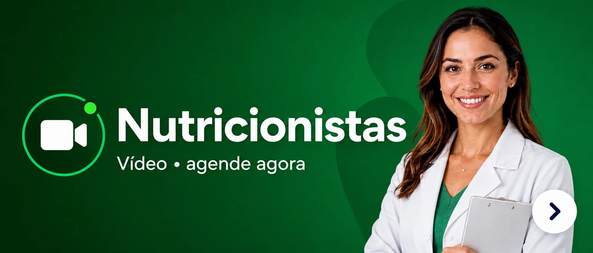 Banner do aplicativo: Nutricionistas por vídeo