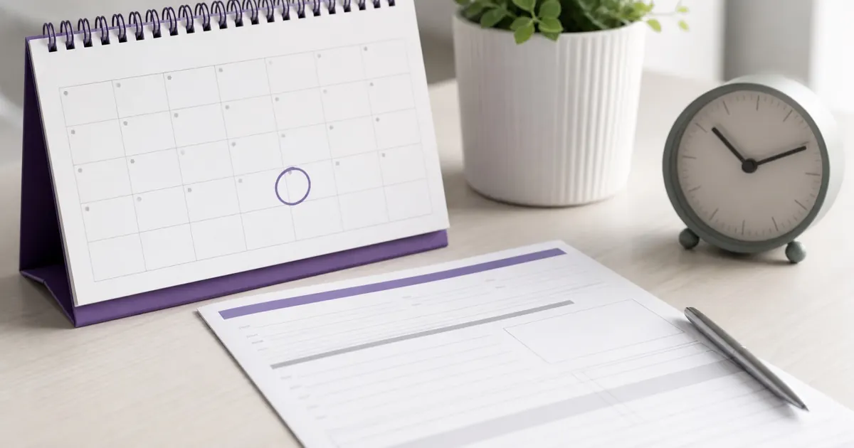 Calendário, relógio e receita médica representando o prazo de validade